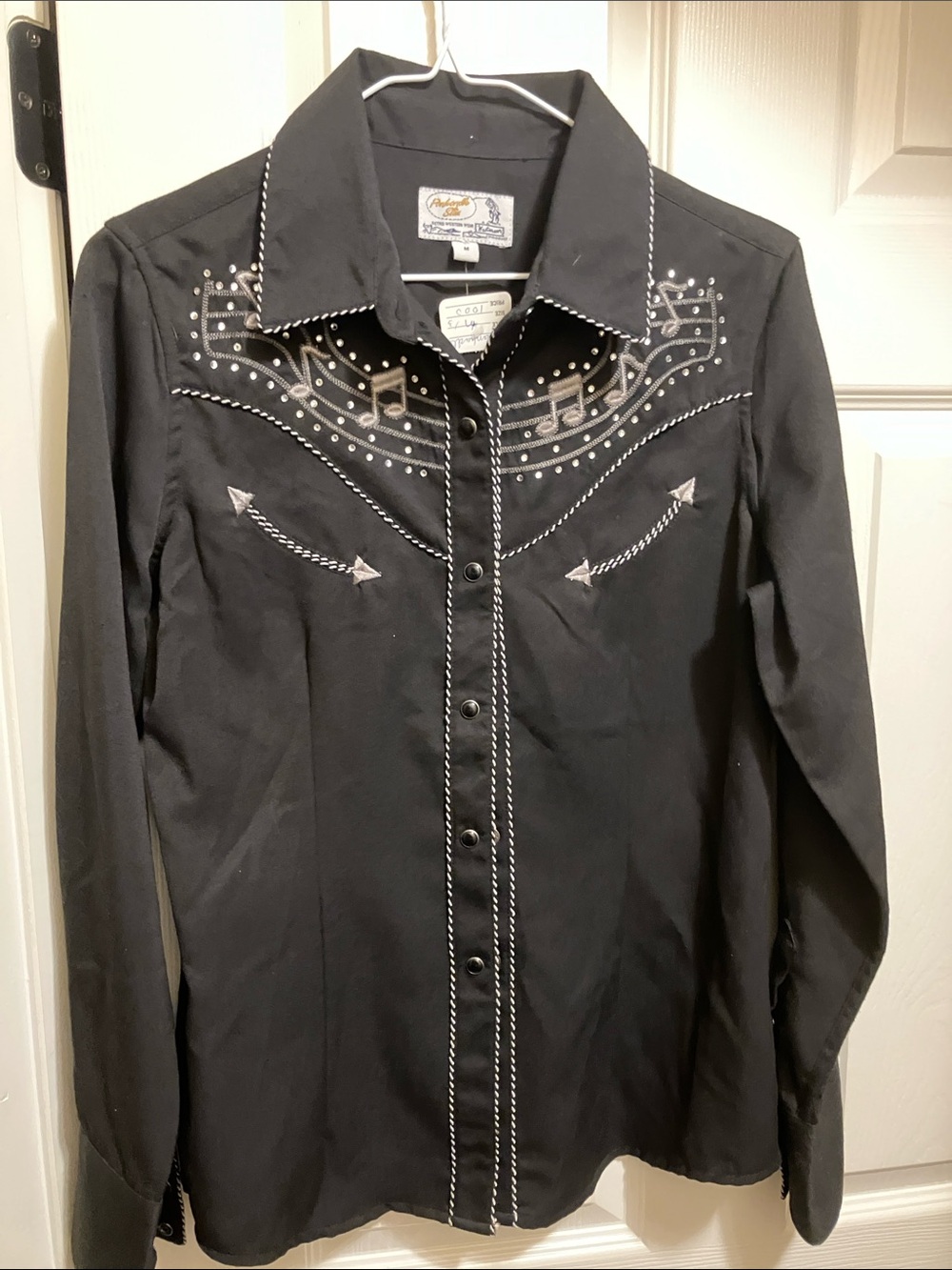 Panhandle Slim Black Western Embroidered Button-Down Shirt